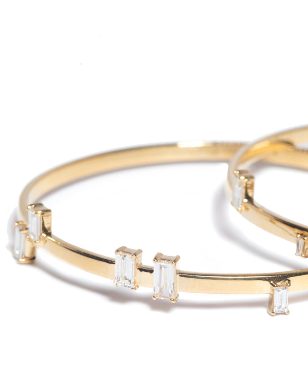 baguette diamond hoops