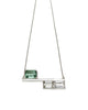 balance necklace bar necklace sterling silver prasiolite, white topaz, green quartz