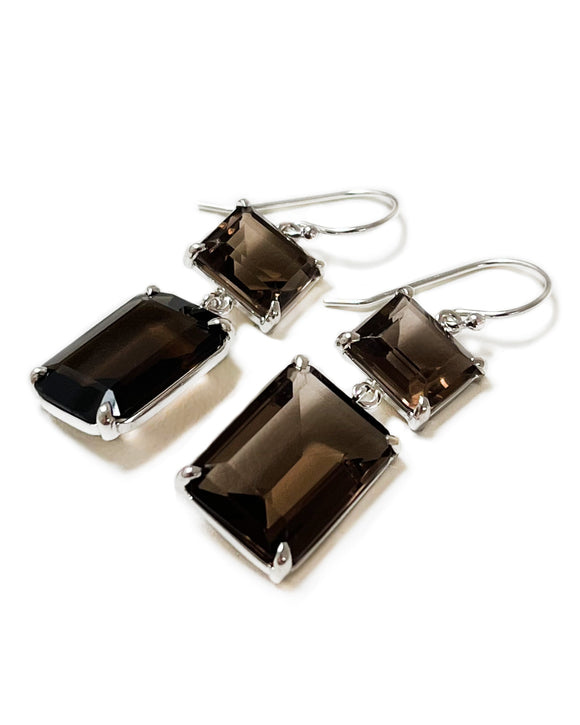 Cinda Dangle Earrings in Smoky Quartz