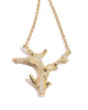 gold and diamond coral pendant necklace