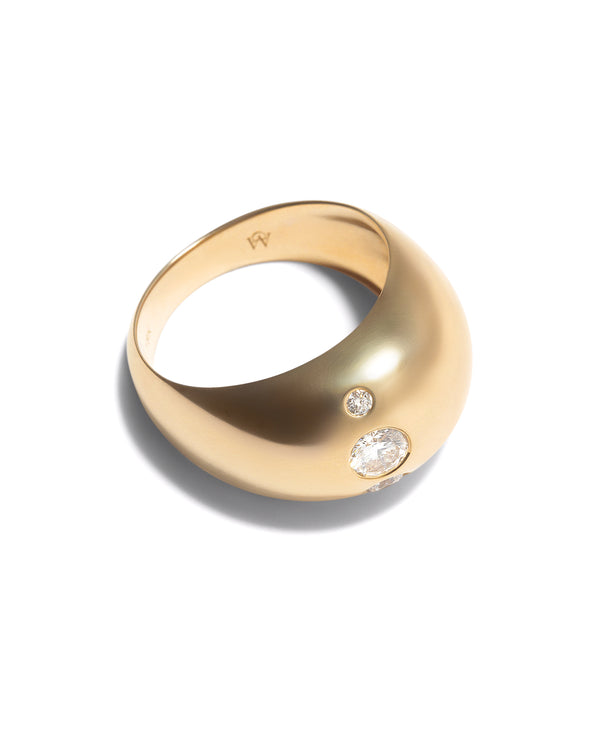 ellipsis dome ring yellow gold and white diamonds