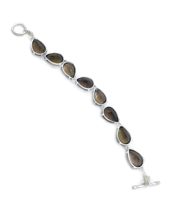 Emily bracelet pear cut smoky quartz sterling silver