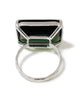 large shimmer ring emerald quartz sterling silver