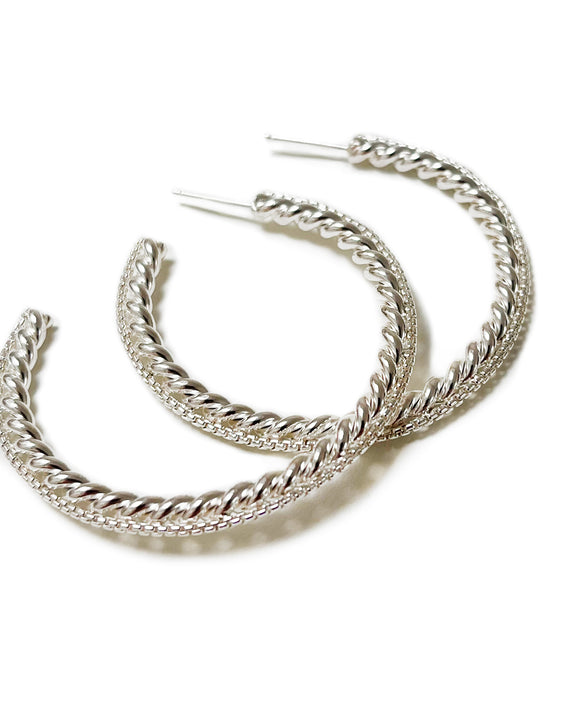 extra small link hoops sterling silver