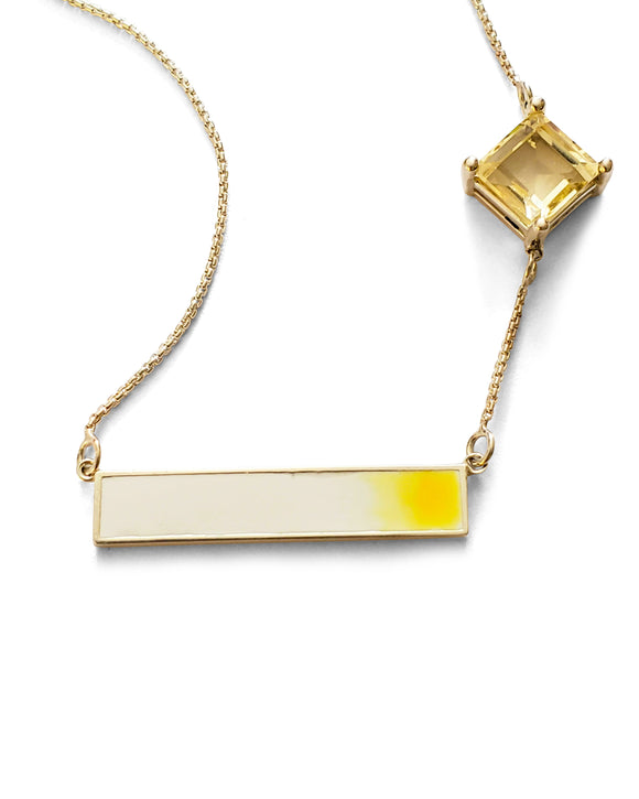 love and hope enameled necklace citrine