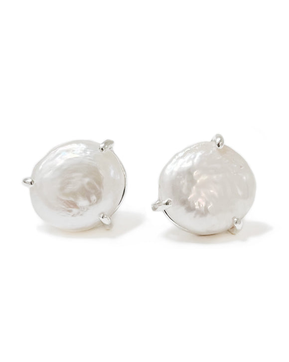 lu small pearl studs sterling silver on posts