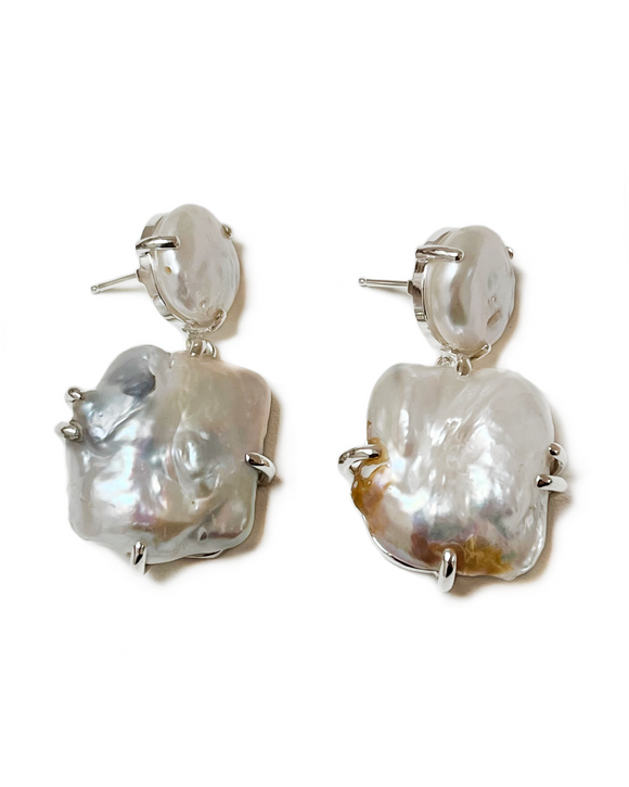 Lucretia pearl dangle earrings in sterling silver