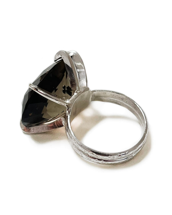 Orb Shimmer Ring in Smoky Quartz