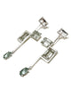 Phoebe drop earrings in sterling silver, white topaz, prasiolite and green quartz