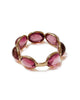 oval cut rubellite and yellow gold ring