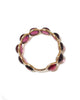 round rubellite and yellow gold ring