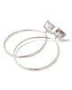 Shannon hoops white topaz sterling silver on post