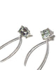 shimmer curve earrings textured sterling silver prasiolite studs