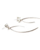 shimmer curve earrings white topaz sterling silver