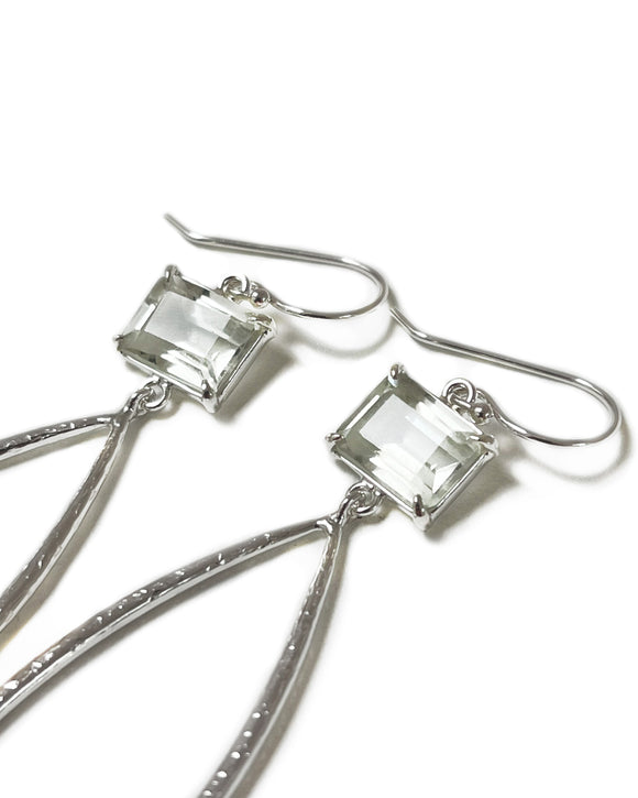 shimmer teardrop textured sterling silver white topaz