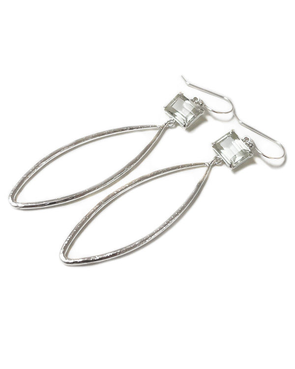 shimmer teardrop textured sterling silver white topaz