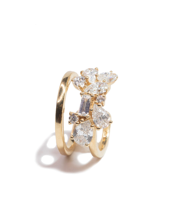 diamond and gold trellis ear cuff