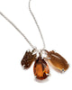 3 charm necklace tourmaline orange quartz citrine sterling silver box chain