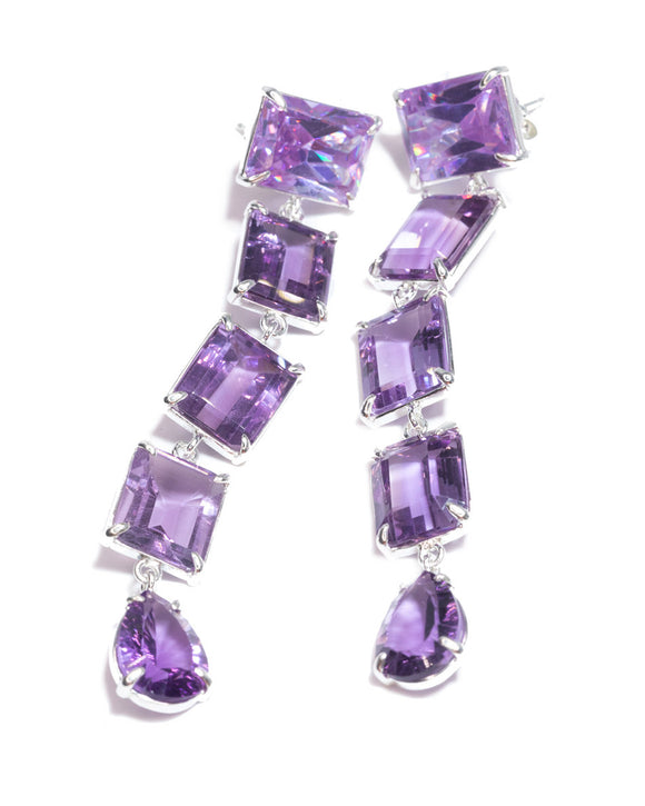 Adriana dangle earrings amethyst sterling silver purple