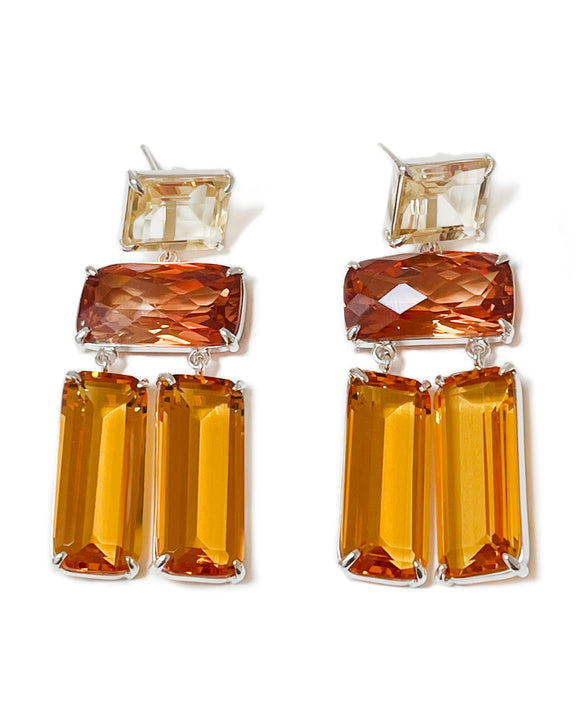 Brenda Earrings orange quartz sterling silver