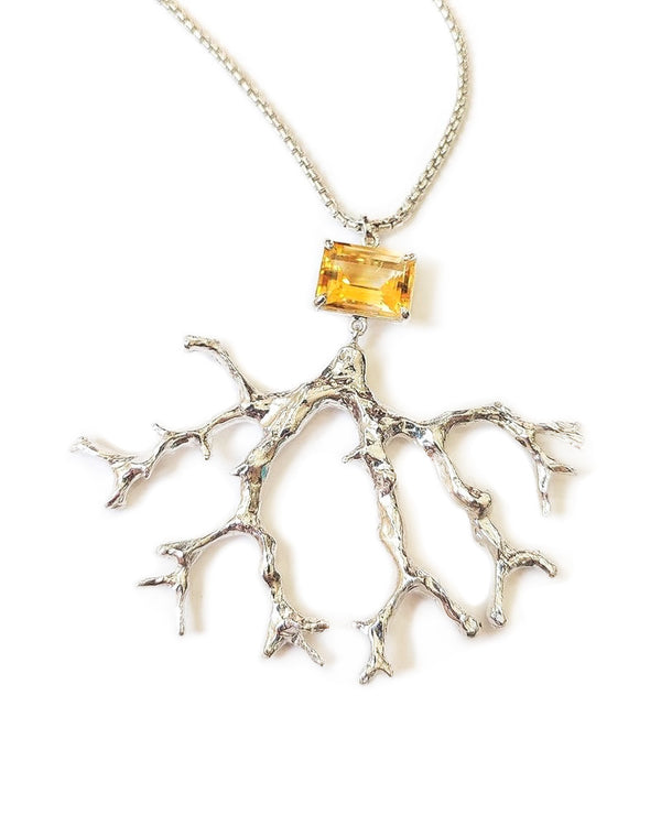 Cecilia necklace citrine coral sterling silver