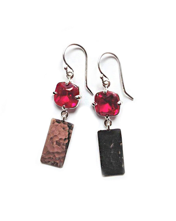 chime earrings sterling silver ruby quartz