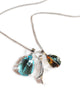 blue quartz  bi colored quartz 3 charm necklace sterling silver