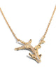 gold and diamond coral pendant necklace