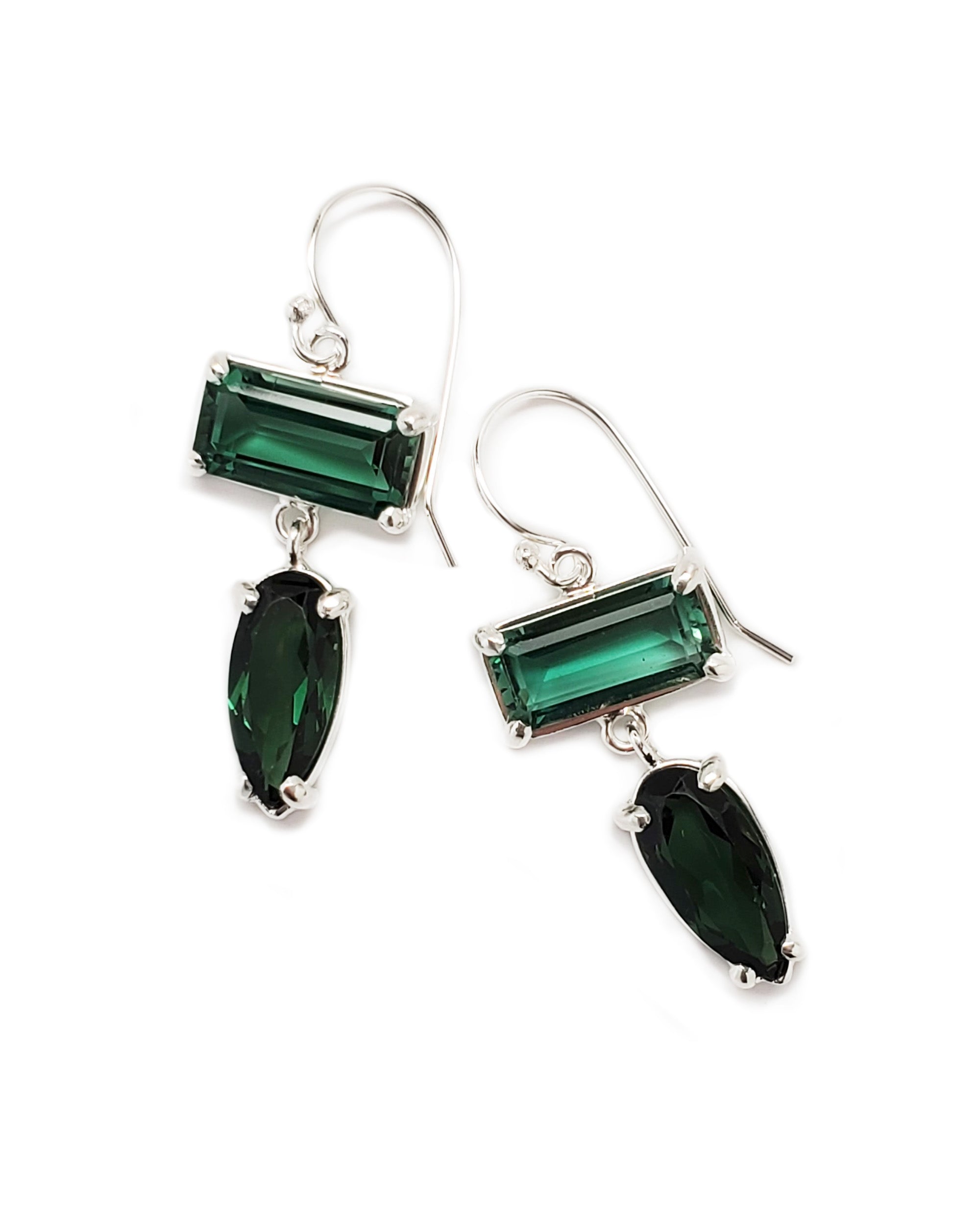 Mayan Baro Emerald Green Stone Embellished Statement Earrings – CASA ROZEN