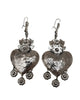 Heart dangle earrings sterling silver Mexican taxco