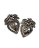 heart studs sacred heart Mexican sterling silver earrings Taxco