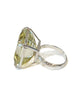 square citrine silver ring