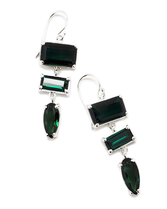 Layla dangle earring emerald quartz sterling silver