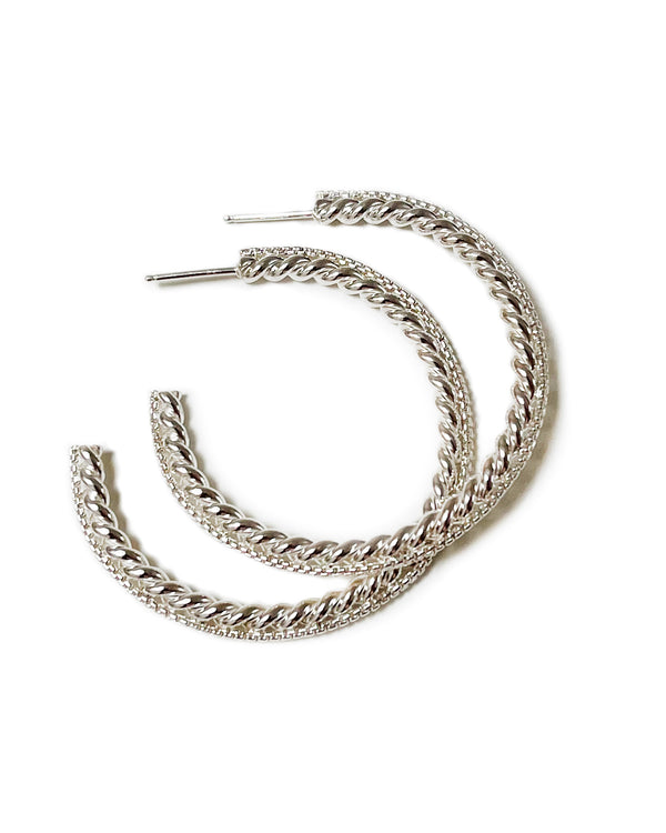 extra small link hoops sterling silver