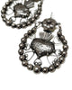 love earrings sterling silver hearts motif Mexican silver taxco
