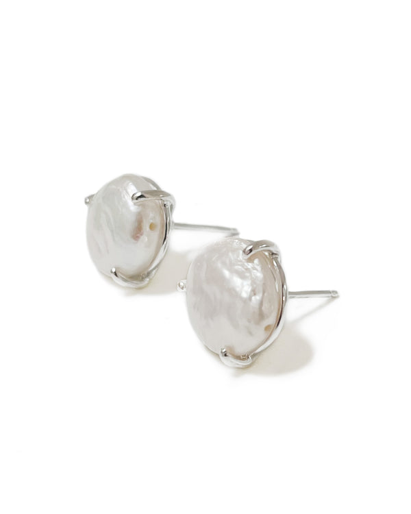 lu small pearl studs sterling silver on posts