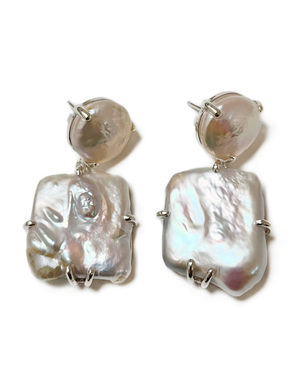 Lucretia pearl dangle earrings in sterling silver