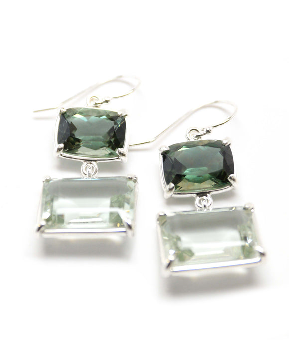 luna dangle earrings green quartz prasiolite sterling silver