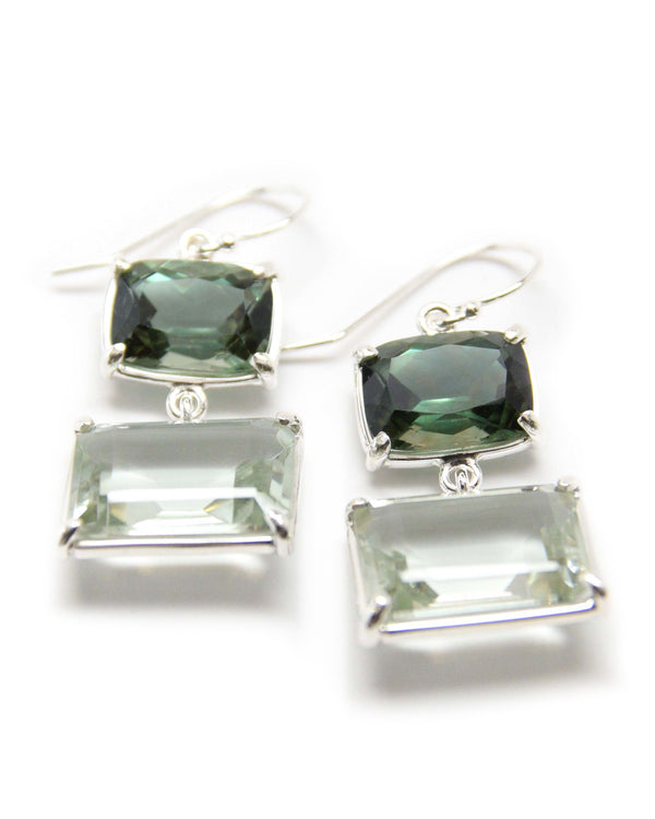 luna dangle earrings green quartz prasiolite sterling silver