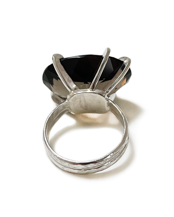 Orb Shimmer Ring in Smoky Quartz