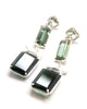 rosemary dangle earrings prasiolite green quartz emerald quartz sterling silver on post