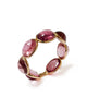 oval cut rubellite and yellow gold ring