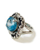 Sacha ring argentium silver blue topaz iolite