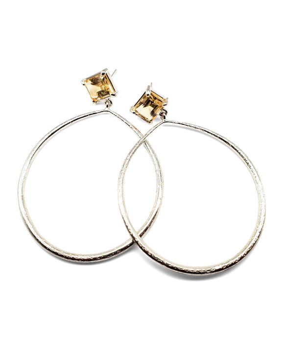 Shannon hoops in citrine sterling silver on post