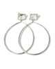 Shannon hoops white topaz sterling silver on post