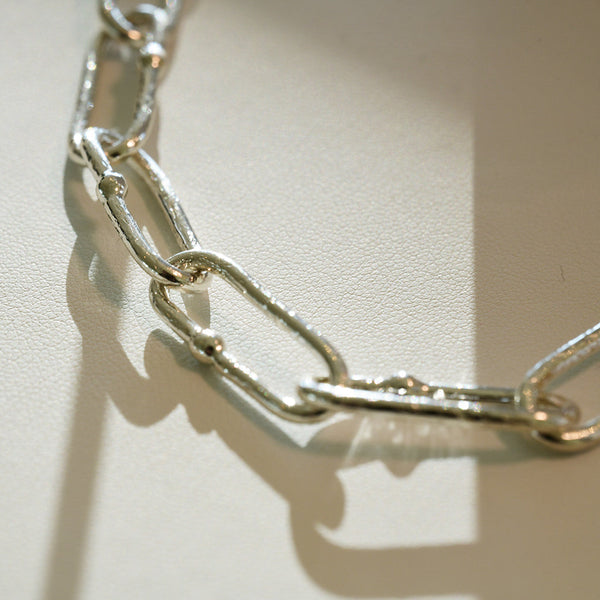 shimmer long link sterling silver bracelet blue quartz