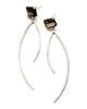 shimmer curve earring sterling silver smoky quartz on posts