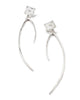 shimmer curve earrings white topaz sterling silver