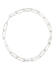 Shimmer long link necklace choker textured sterling silver link chain white topaz