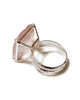 large shimmer ring rose quartz sterling silver